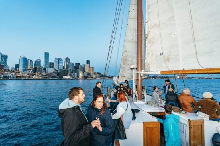 Seattle: Tall Sailboat Sunset Harbor Cruise - The City Skyline