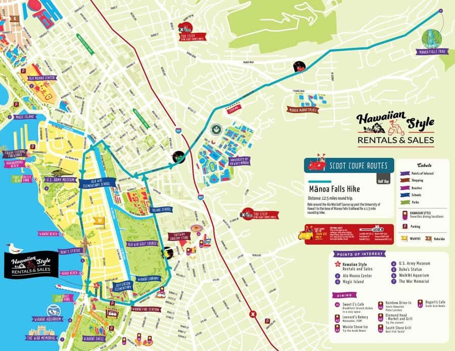 Uluniu Ave: Waikiki Scoot Coupe Rental Ride In Manoa Valley - Breakdown of the Experience