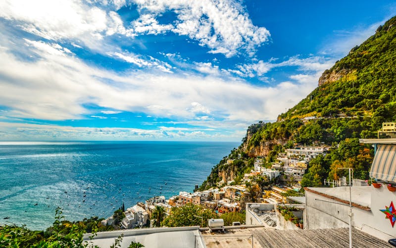 Amalfi Coast blue sea hillsides