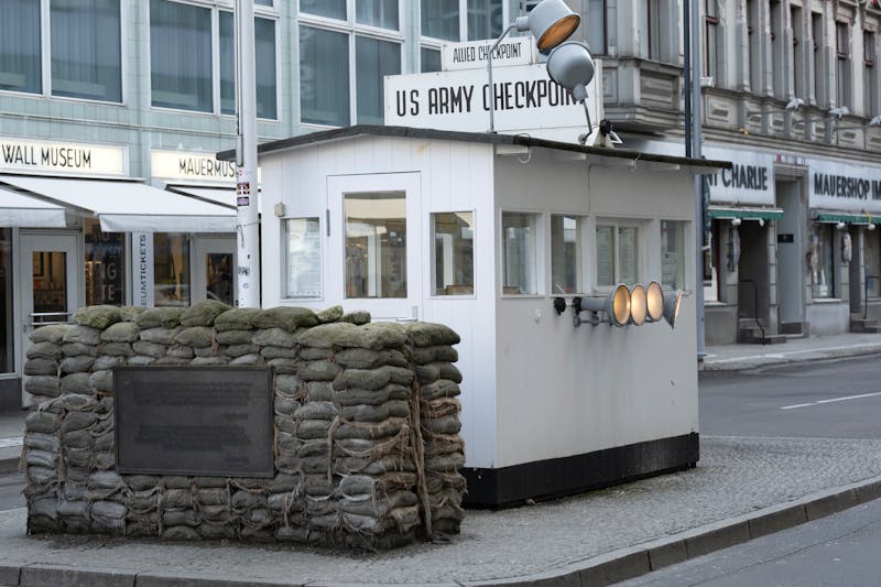 US Army checkpoint near Berlin Wall