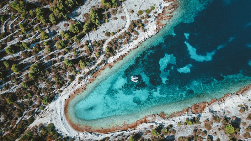 Croatia turquoise coast aerial