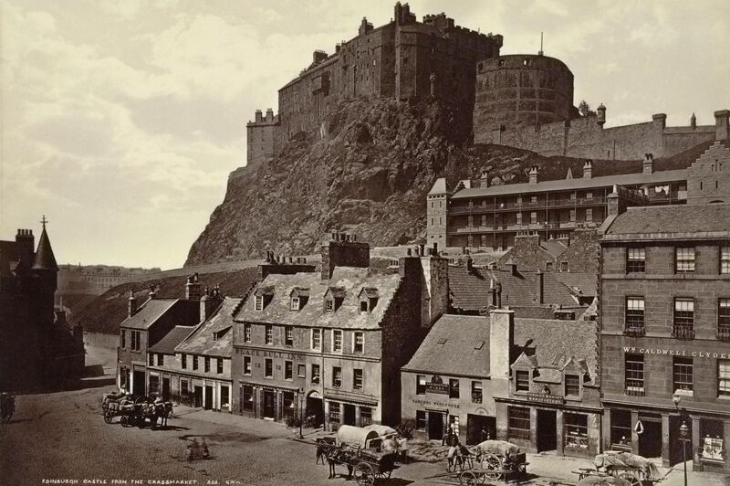 Edinburgh Castle from the Grass Market circa 1865