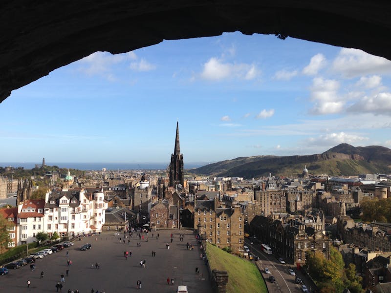Edinburgh cityscape from the castle