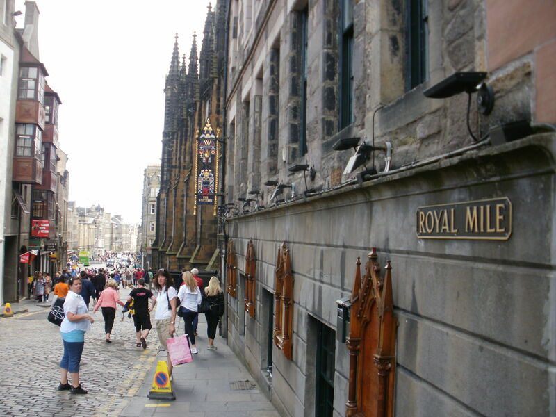 The Royal Mile street in Edinburgh