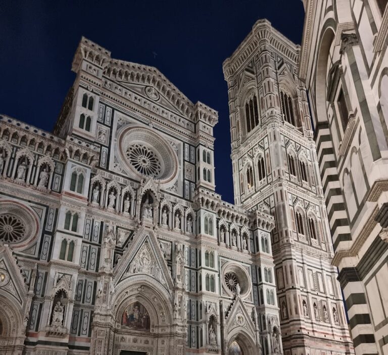 Florence Cathedral facade at night