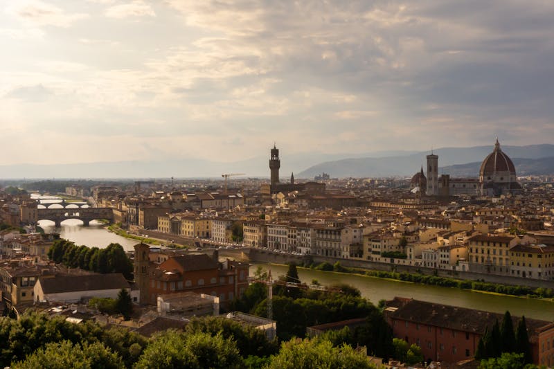 Florence Duomo Arno River sunset