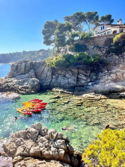 From Barcelona: Costa Brava Kayak & Snorkel Tour with Picnic - Getting There: Kulas Bar, Gamba Sculpture, and Coach Timing