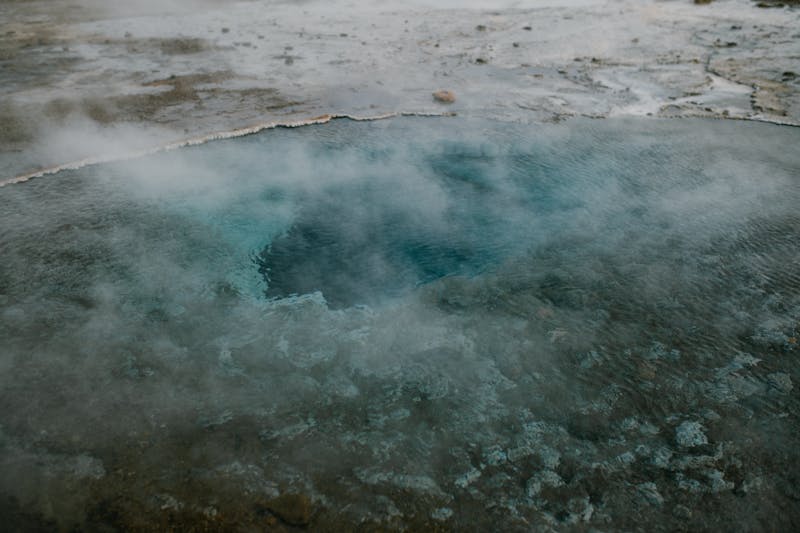 Steaming geyser in Iceland