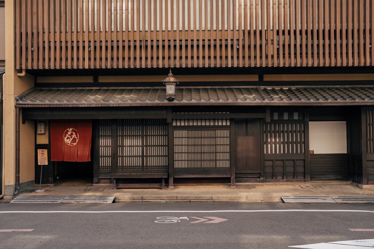 Traditional wooden building in Kyoto Japan