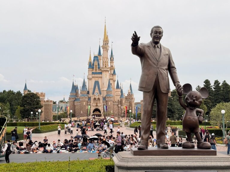 Walt Disney and Mickey Mouse statue at Tokyo Disneyland