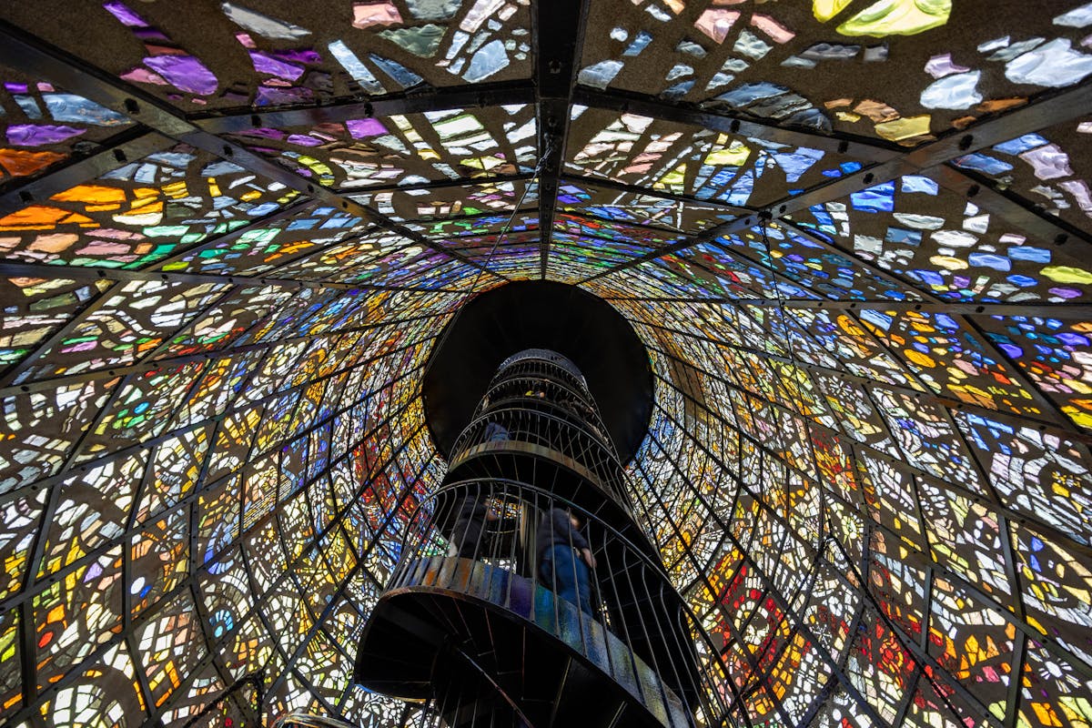 Stained glass tower at Hakone Open-Air Museum Japan