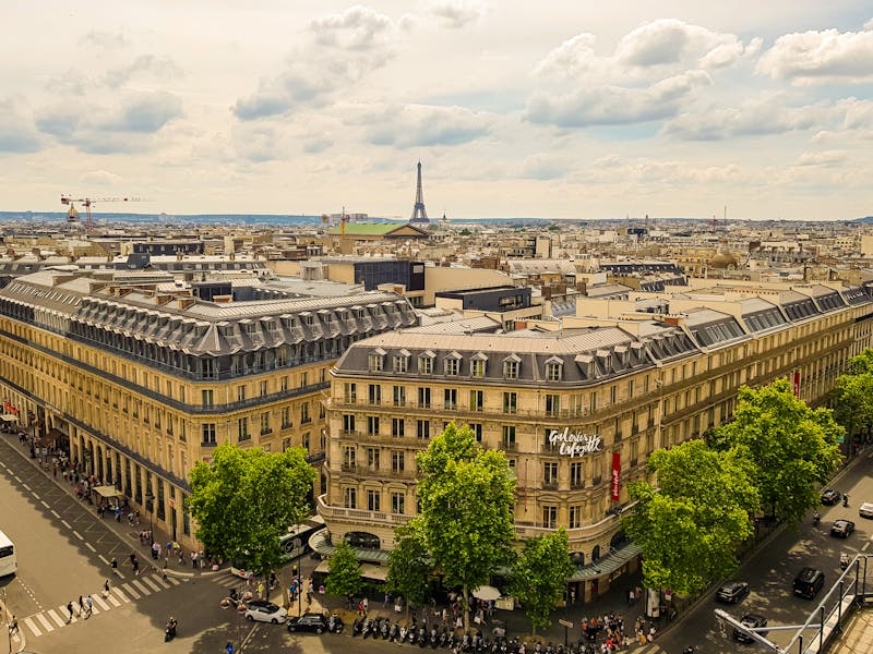 Aerial Paris with Eiffel Tower