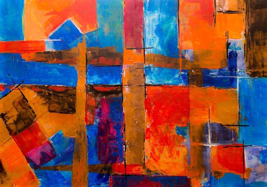 Abstract painting bold colours