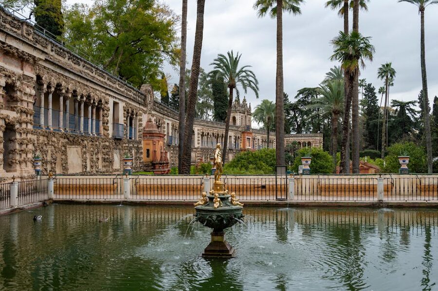 Historic gardens at Alcazar Seville