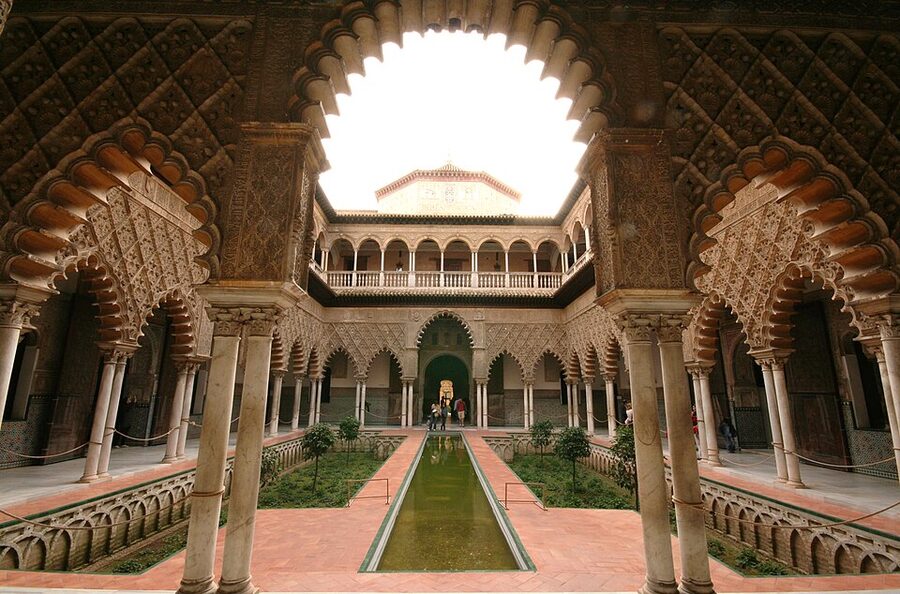 Patio de las Doncellas archways Seville Alcazar