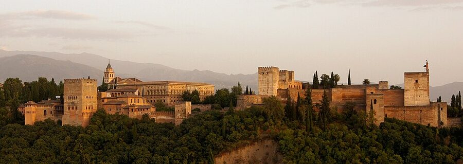 Alhambra Granada in the evening