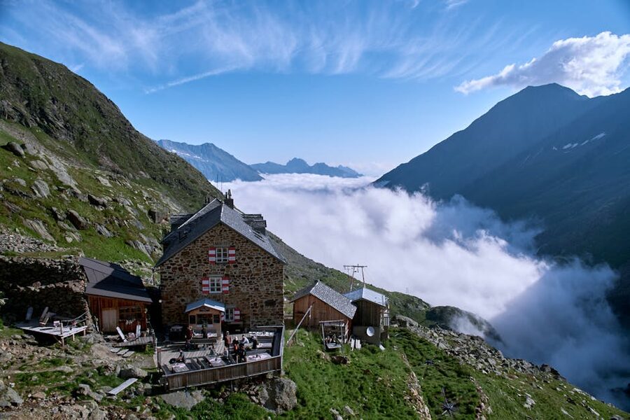 Alpine lodge with panoramic view