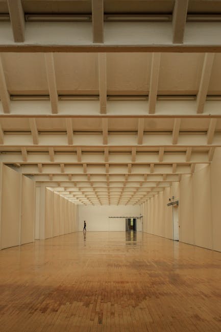 Large-scale art installation in a spacious museum room