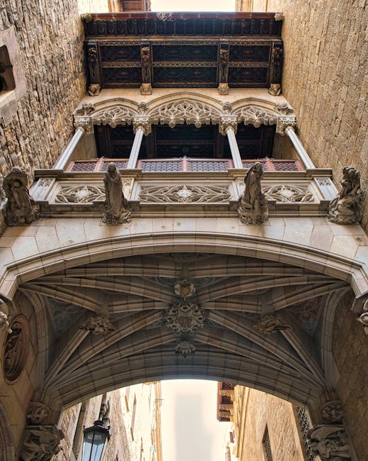 Medieval stone archway in the Born Quarter Barcelona