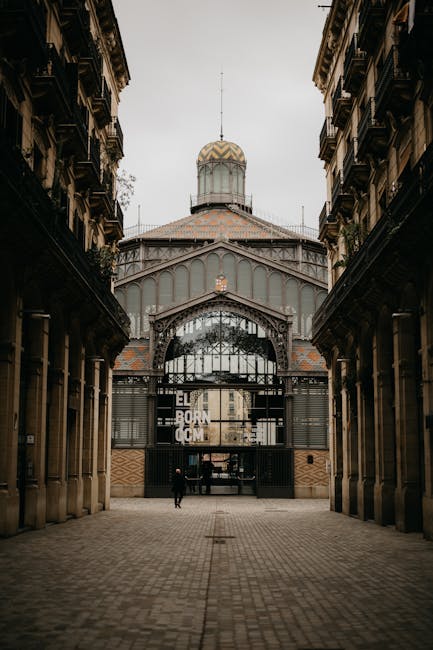Narrow street in the Born Quarter of Barcelona
