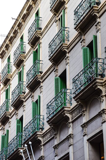 Geometric grid of buildings in Barcelona Eixample district