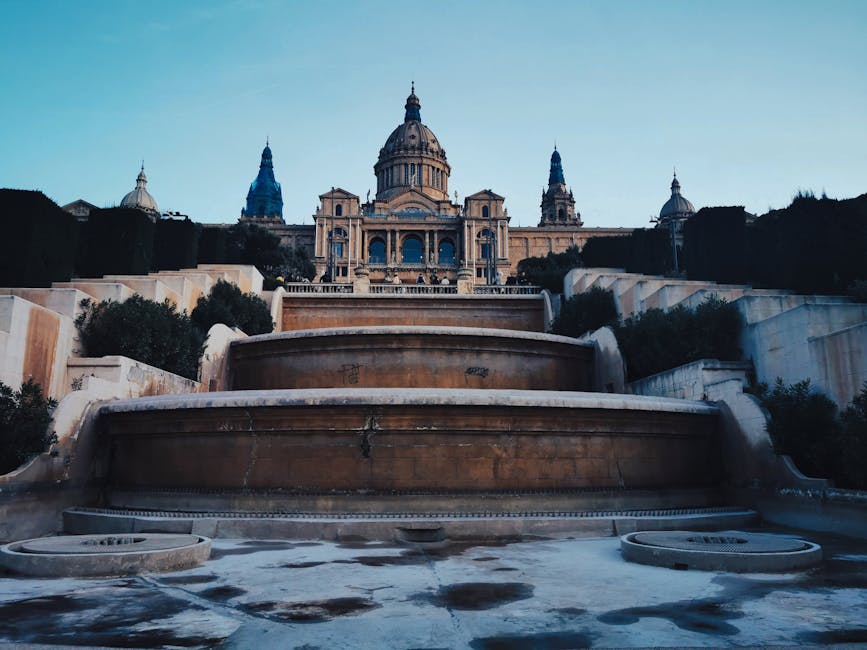 Magic Fountain of Montjuic Barcelona lit up