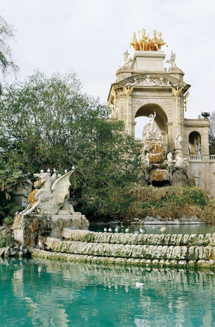 Ornamental fountain in Parc de la Ciutadella Barcelona