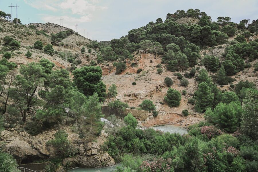Lush hills and terrain Caminito del Rey