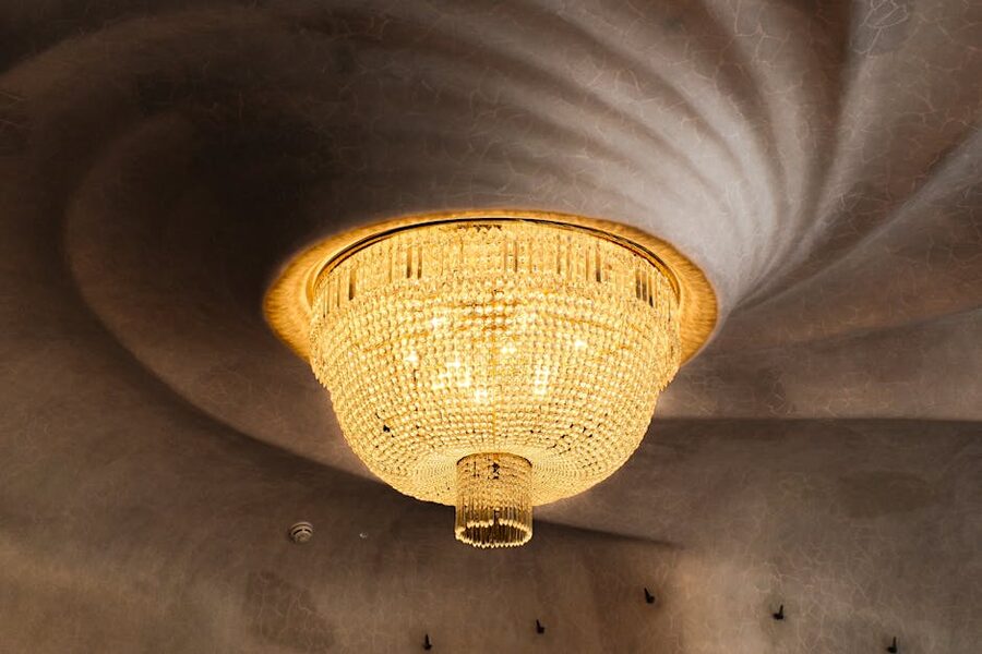 Swirling wave-like ceiling design inside Casa Batllo