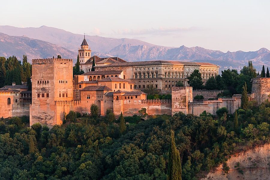 Charles V Palace at Alhambra at dawn
