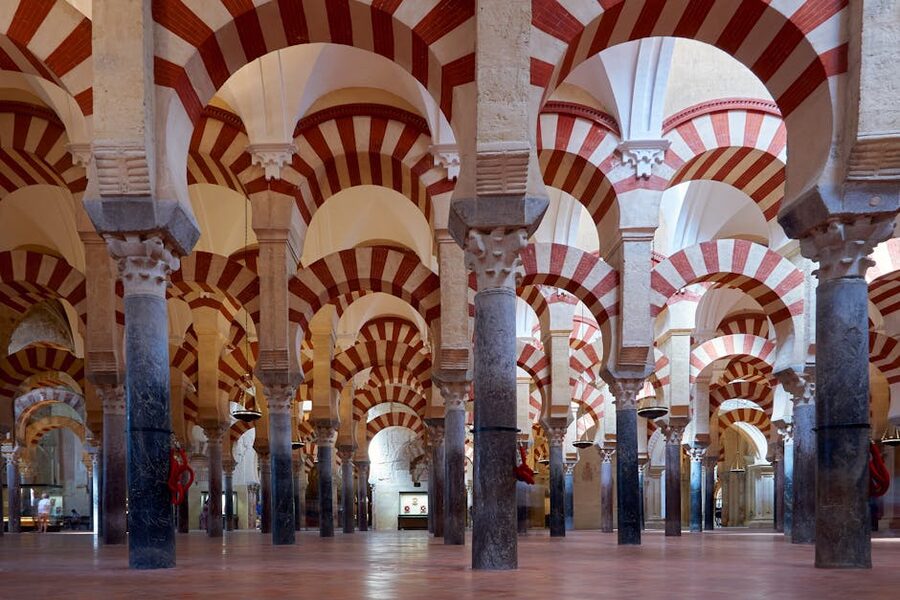 Intricate arches and columns Mosque-Cathedral Cordoba