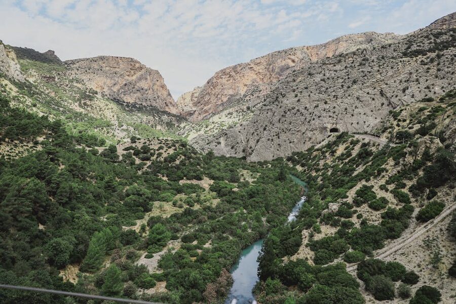 El Chorro gorge river and mountains