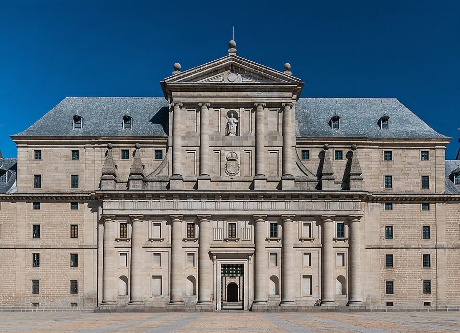Main entrance facade at El Escorial monastery