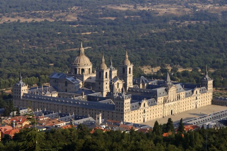 El Escorial Monastery aerial view from above