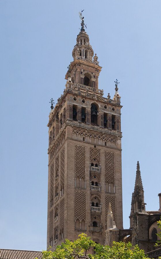 Giralda tower from orange trees courtyard