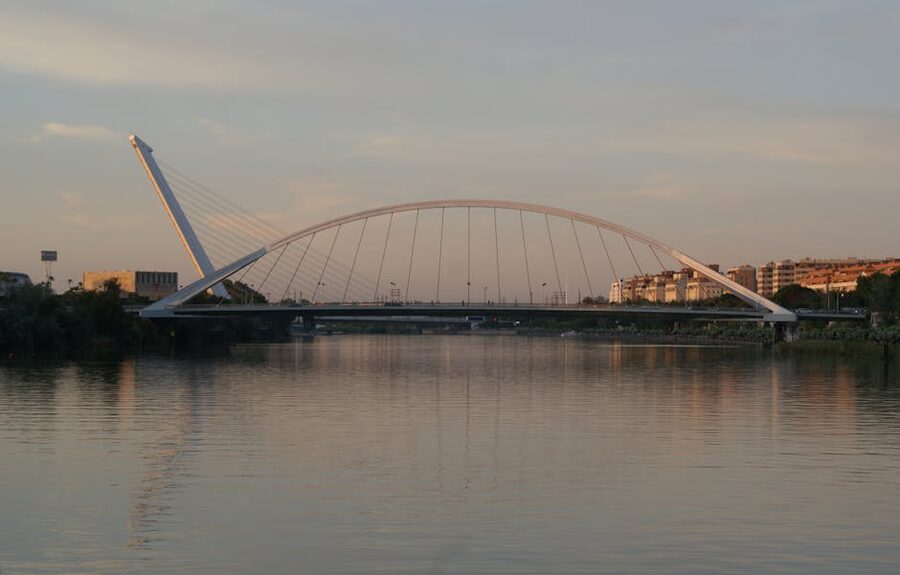 La Barqueta bridge Seville evening