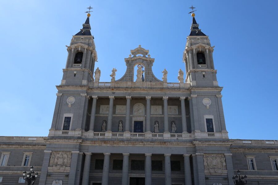 Exterior of the Almudena Cathedral in Madrid