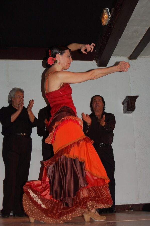 Close-up details of a flamenco dance in Madrid