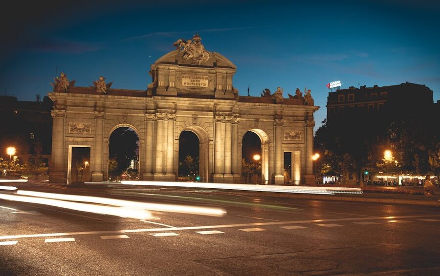 Puerta de Alcala neoclassical gate monument in Madrid