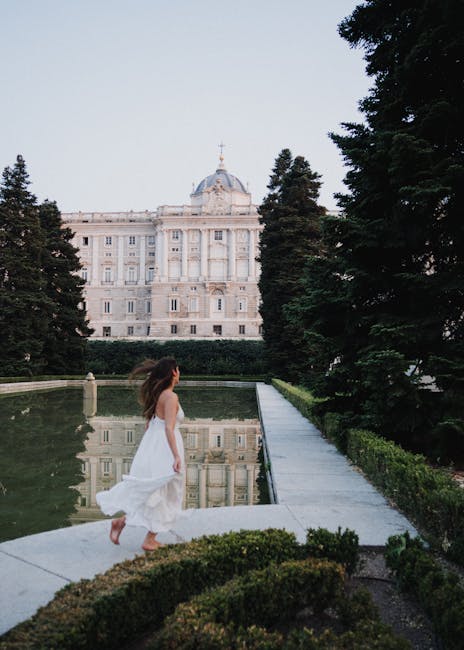 Sabatini Gardens with Royal Palace of Madrid visible behind