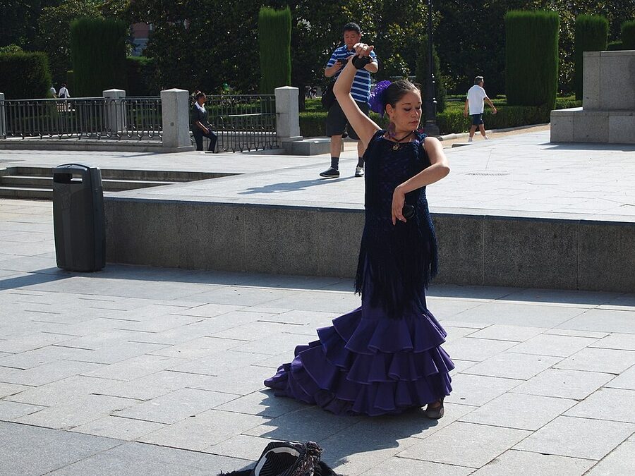 Street flamenco dancers performing in Madrid