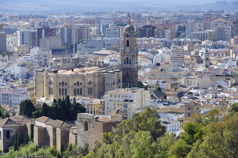 Aerial view Malaga Cathedral