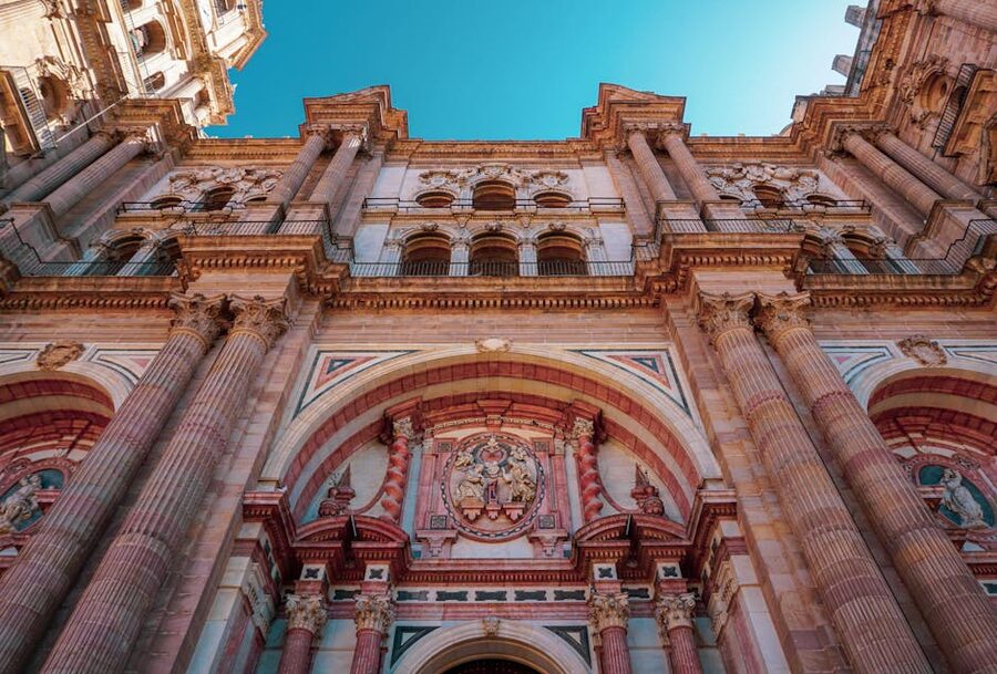 Malaga Cathedral ornate facade