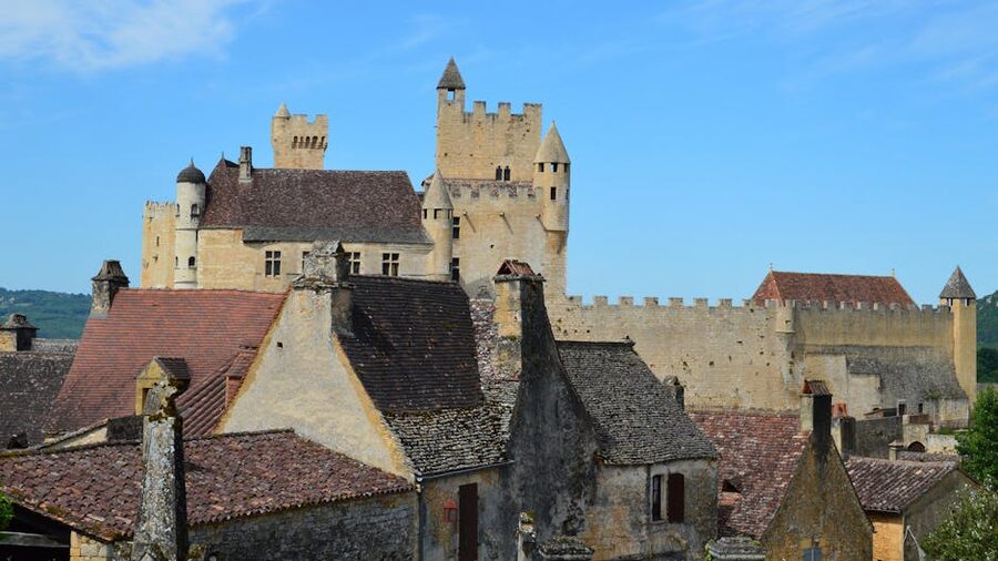 Medieval castle perched on a hilltop town in Spain