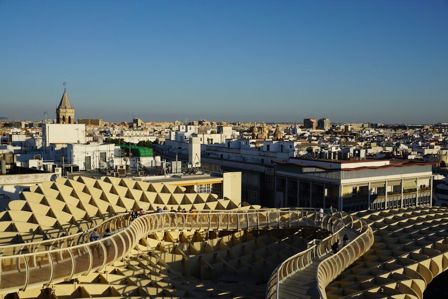 Metropol Parasol under clear blue sky