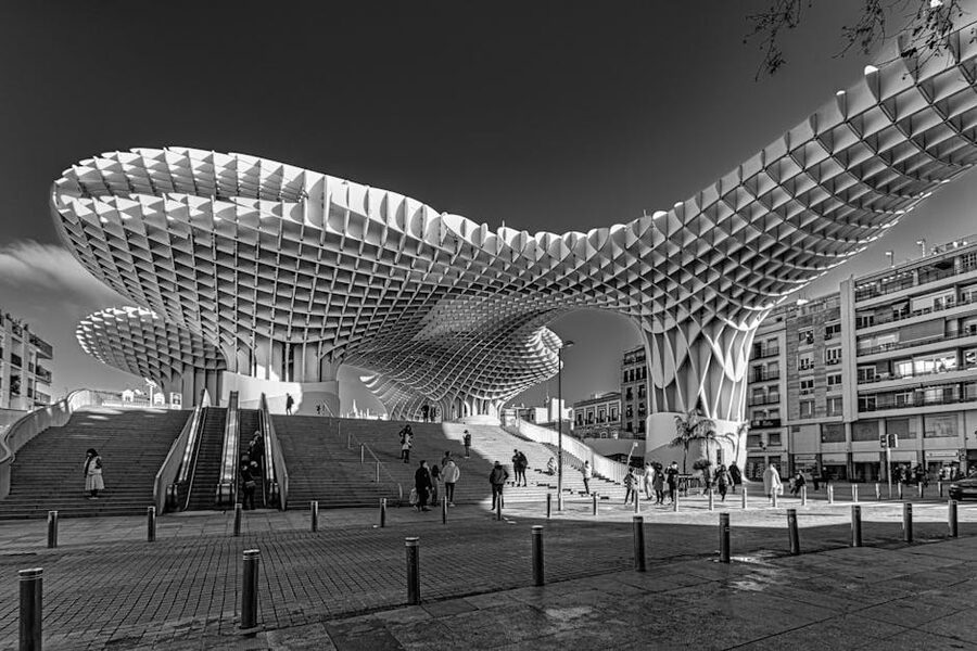 People walking on top of Metropol Parasol