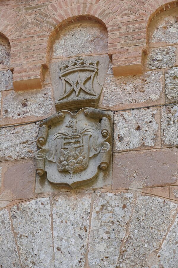 Ornate stone entrance portal to the monastery of Montserrat
