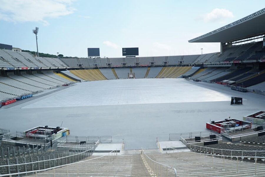 Olympic stadium on Montjuic hill Barcelona