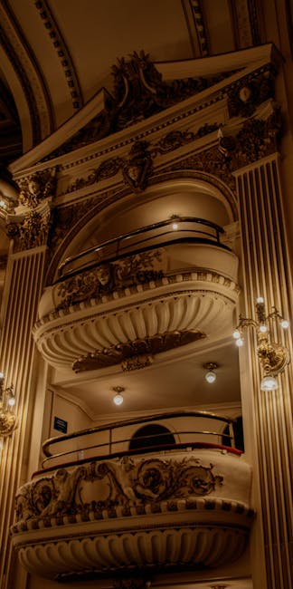 Ornate theatre interior with balcony seats