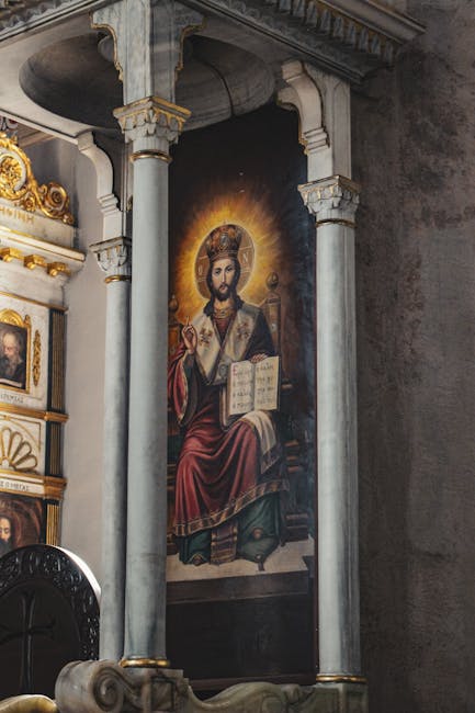 Religious altar painting in classical style